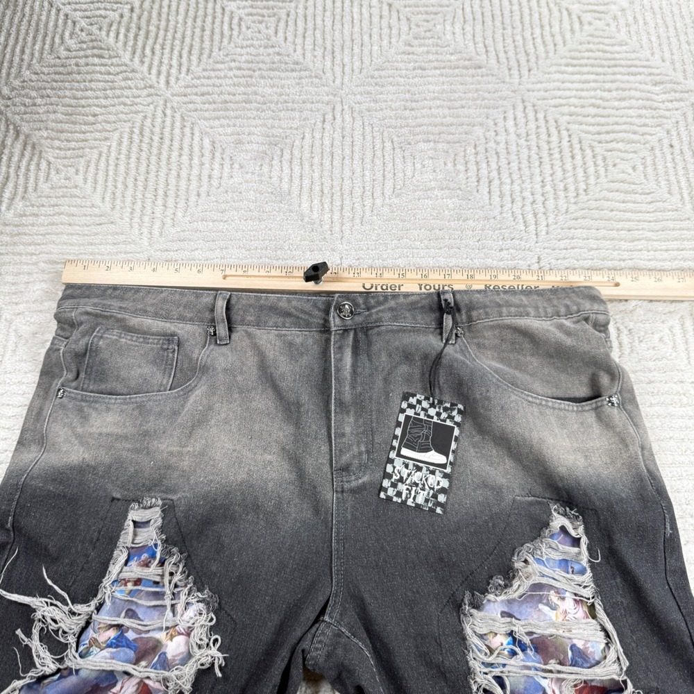 Rebel Vengeance Stacked Jeans Men
44x34 Grey Distressed Wide Leg Baggy Y2K - Picture 7 of 16